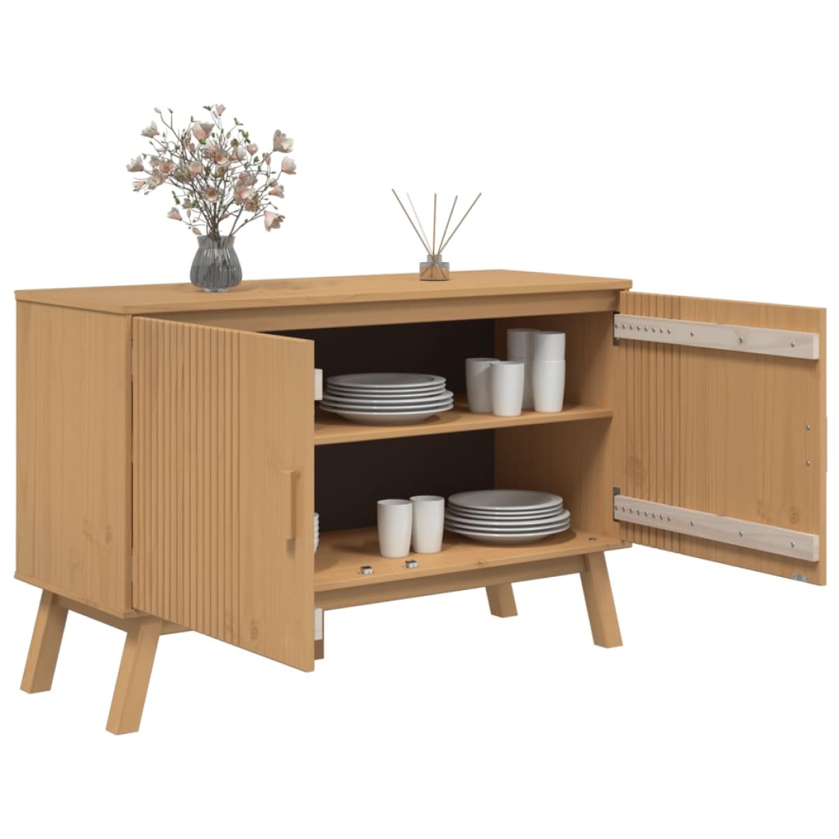 vidaXL Μπουφές OLDEN Καφέ 114 x 43 x 73,5 εκ. από Μασίφ Ξύλο Πεύκου