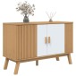 vidaXL Μπουφές OLDEN Λευκό & Καφέ 114x43x73,5 εκ. Μασίφ Ξύλο Πεύκου