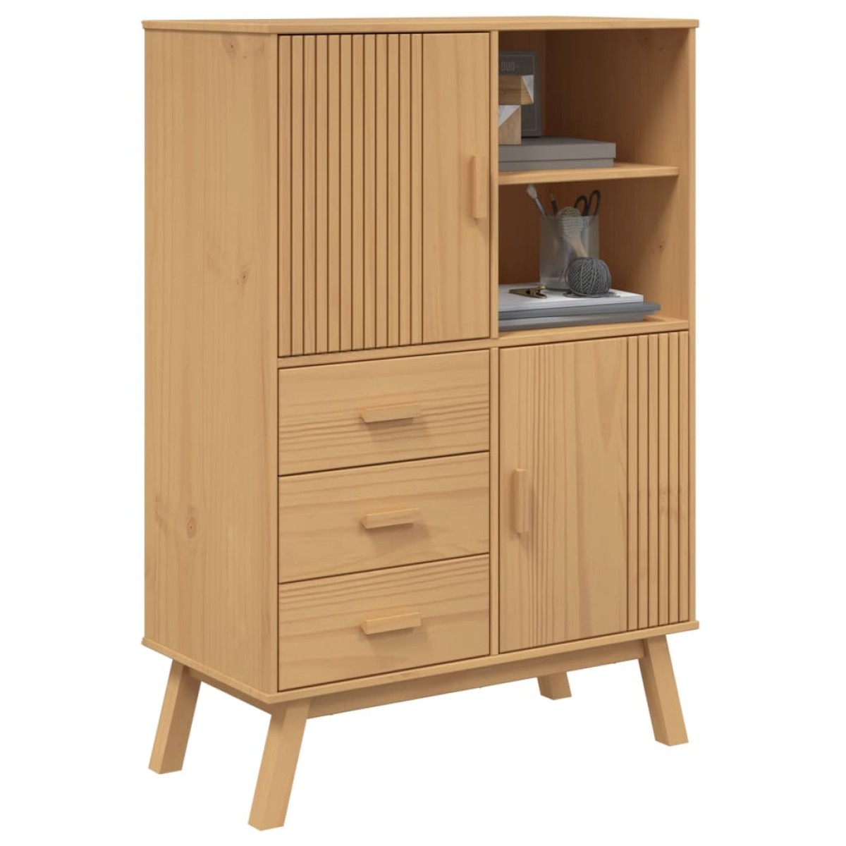 vidaXL Ντουλάπι OLDEN 85 x 43 x 125 εκ. από Μασίφ Ξύλο Πεύκου