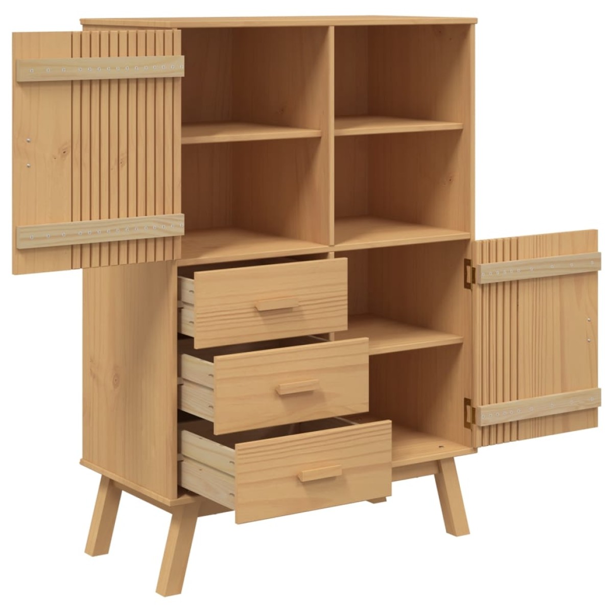 vidaXL Ντουλάπι OLDEN 85 x 43 x 125 εκ. από Μασίφ Ξύλο Πεύκου