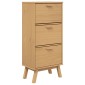 vidaXL Παπουτσοθήκη OLDEN Καφέ 55x35x120 εκ. από Μασίφ Ξύλο Πεύκου