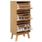 vidaXL Παπουτσοθήκη OLDEN Καφέ 55x35x120 εκ. από Μασίφ Ξύλο Πεύκου