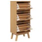 vidaXL Παπουτσοθήκη OLDEN Καφέ 55x35x120 εκ. από Μασίφ Ξύλο Πεύκου