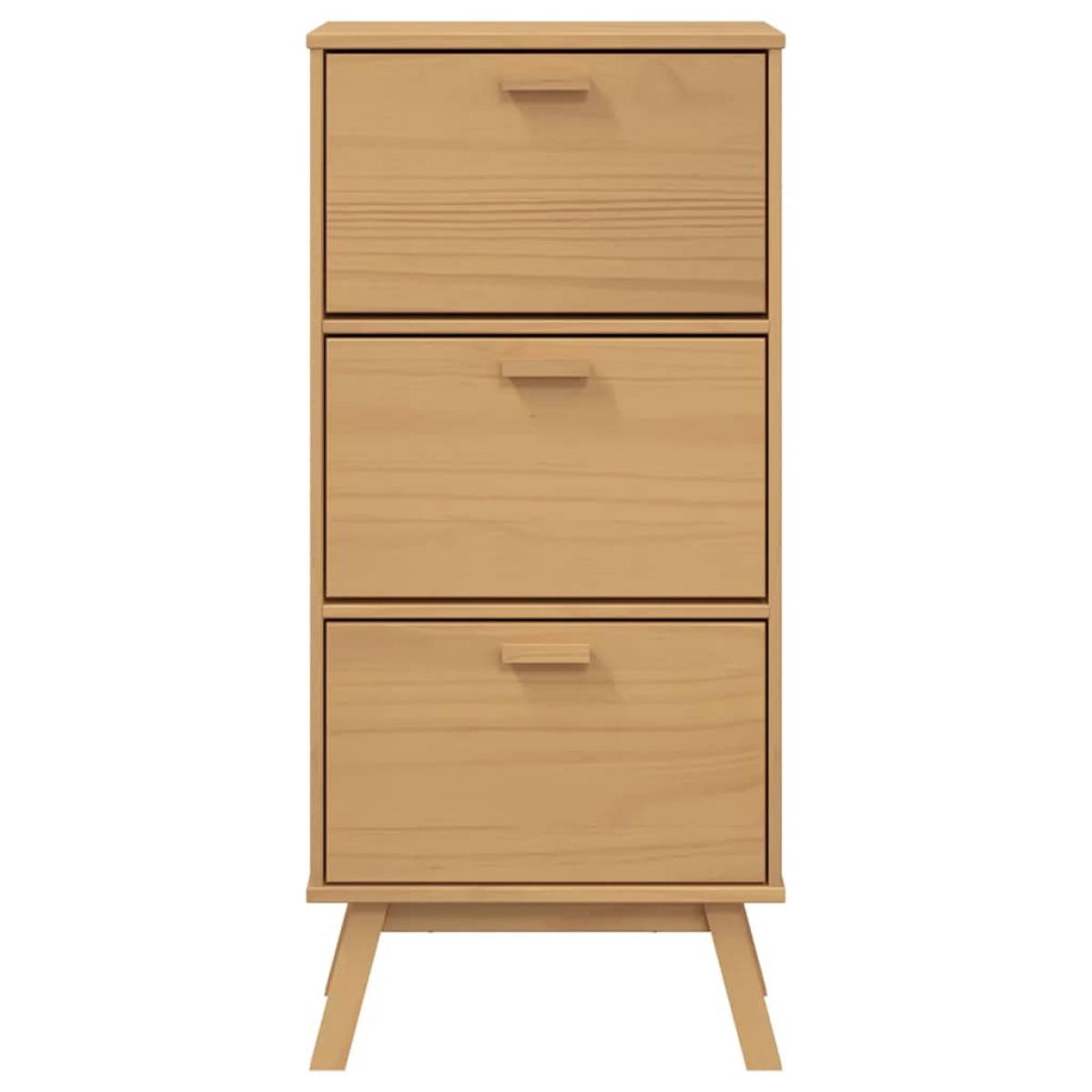 vidaXL Παπουτσοθήκη OLDEN Καφέ 55x35x120 εκ. από Μασίφ Ξύλο Πεύκου