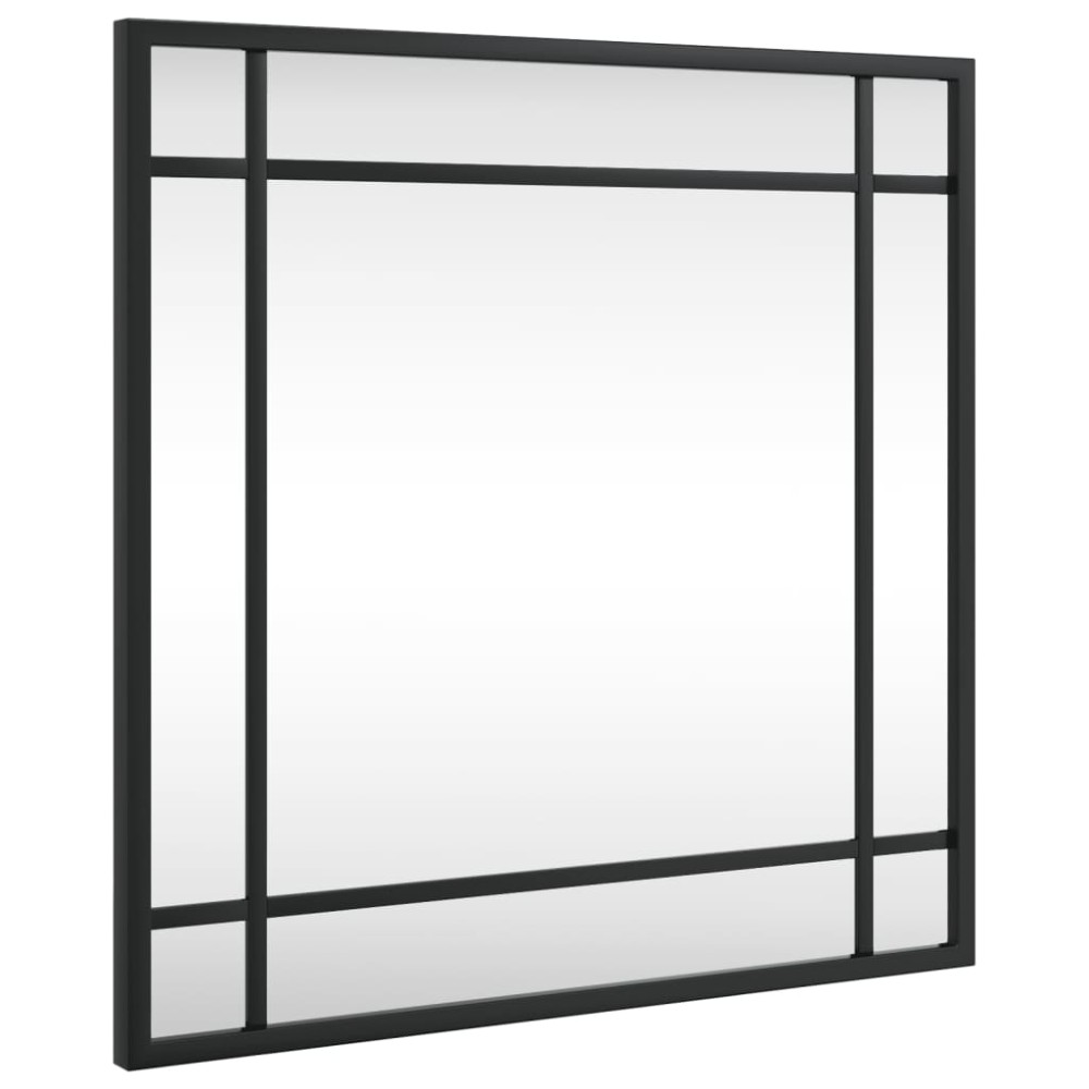 vidaXL Καθρέφτης Τοίχου Τετράγωνος Μαύρος 40 x 40 εκ. από Σίδερο