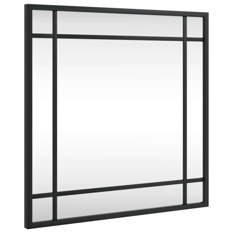 vidaXL Καθρέφτης Τοίχου Τετράγωνος Μαύρος 40 x 40 εκ. από Σίδερο