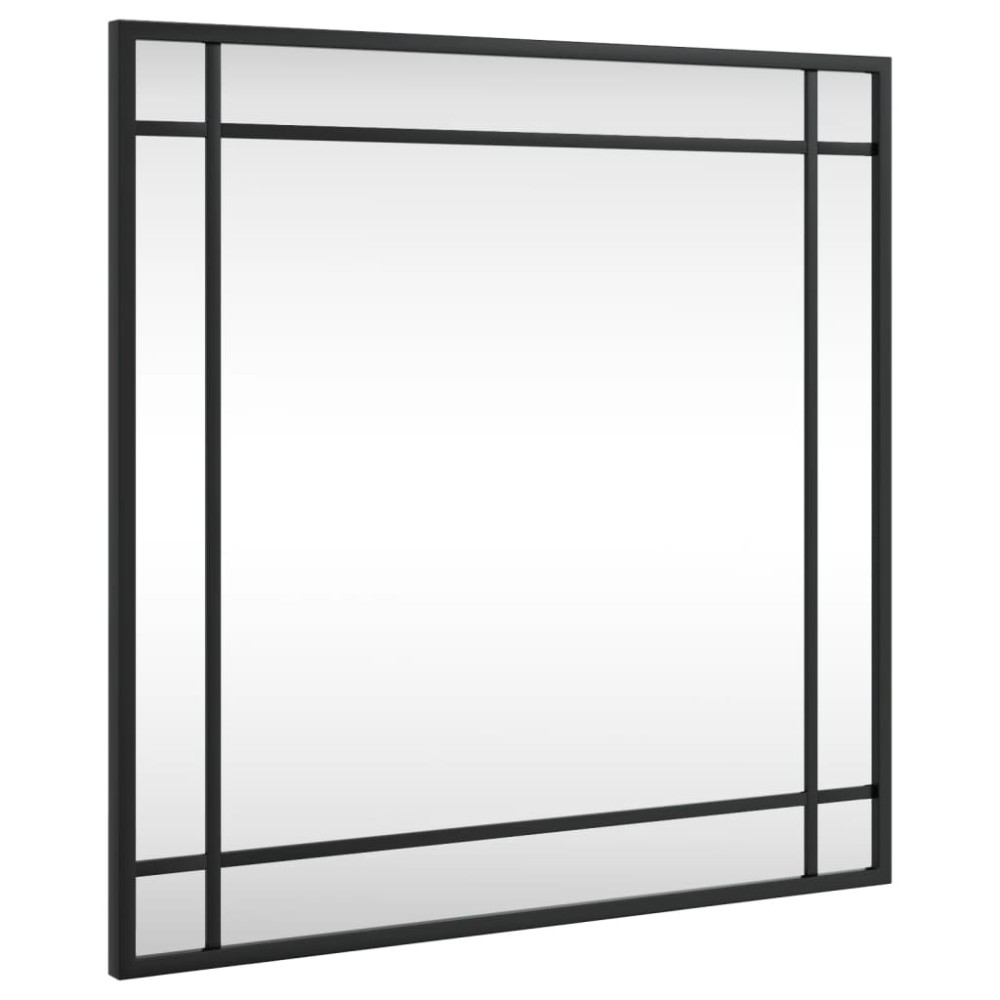 vidaXL Καθρέφτης Τοίχου Τετράγωνος Μαύρος 50 x 50 εκ. από Σίδερο