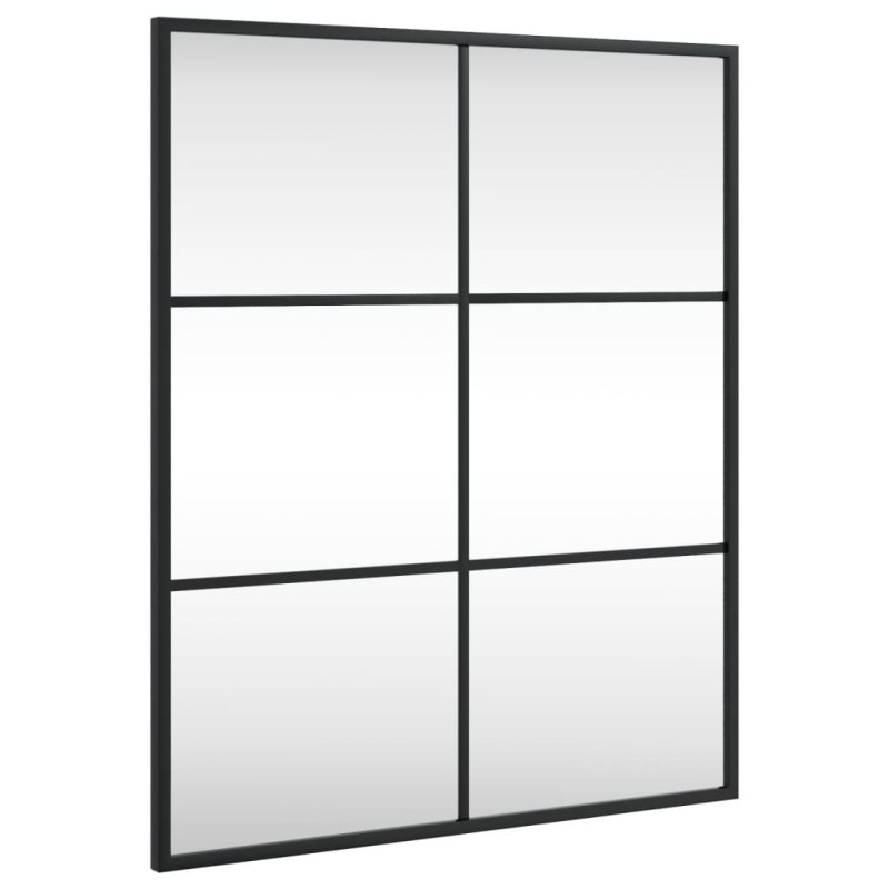 vidaXL Καθρέφτης Ορθογώνιος Μαύρος 50 x 60 εκ. από Σίδερο