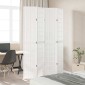 vidaXL Διαχωριστικό Χώρου με 4 Πάνελ Λευκό από Μασίφ Ξύλο Παυλώνιας