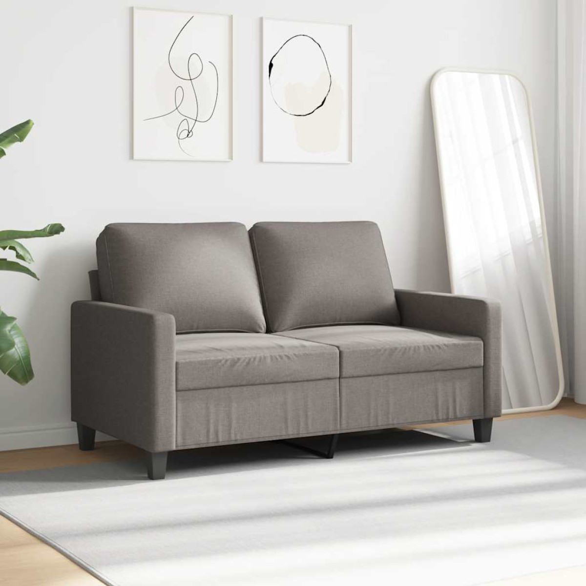 vidaXL Καναπές Διθέσιος Taupe 120 εκ. Υφασμάτινος