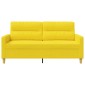 vidaXL Καναπές Διθέσιος Ανοιχτό Κίτρινο 140 εκ. Υφασμάτινος