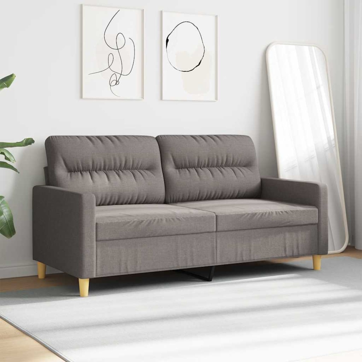 vidaXL Καναπές Διθέσιος Taupe 140 εκ. Υφασμάτινος