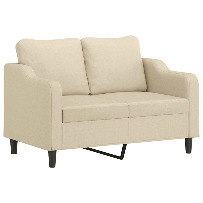 vidaXL Καναπές Διθέσιος Κρεμ 120 εκ. Υφασμάτινος