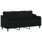 vidaXL Καναπές Τριθέσιος Μαύρος 180 εκ. Υφασμάτινος