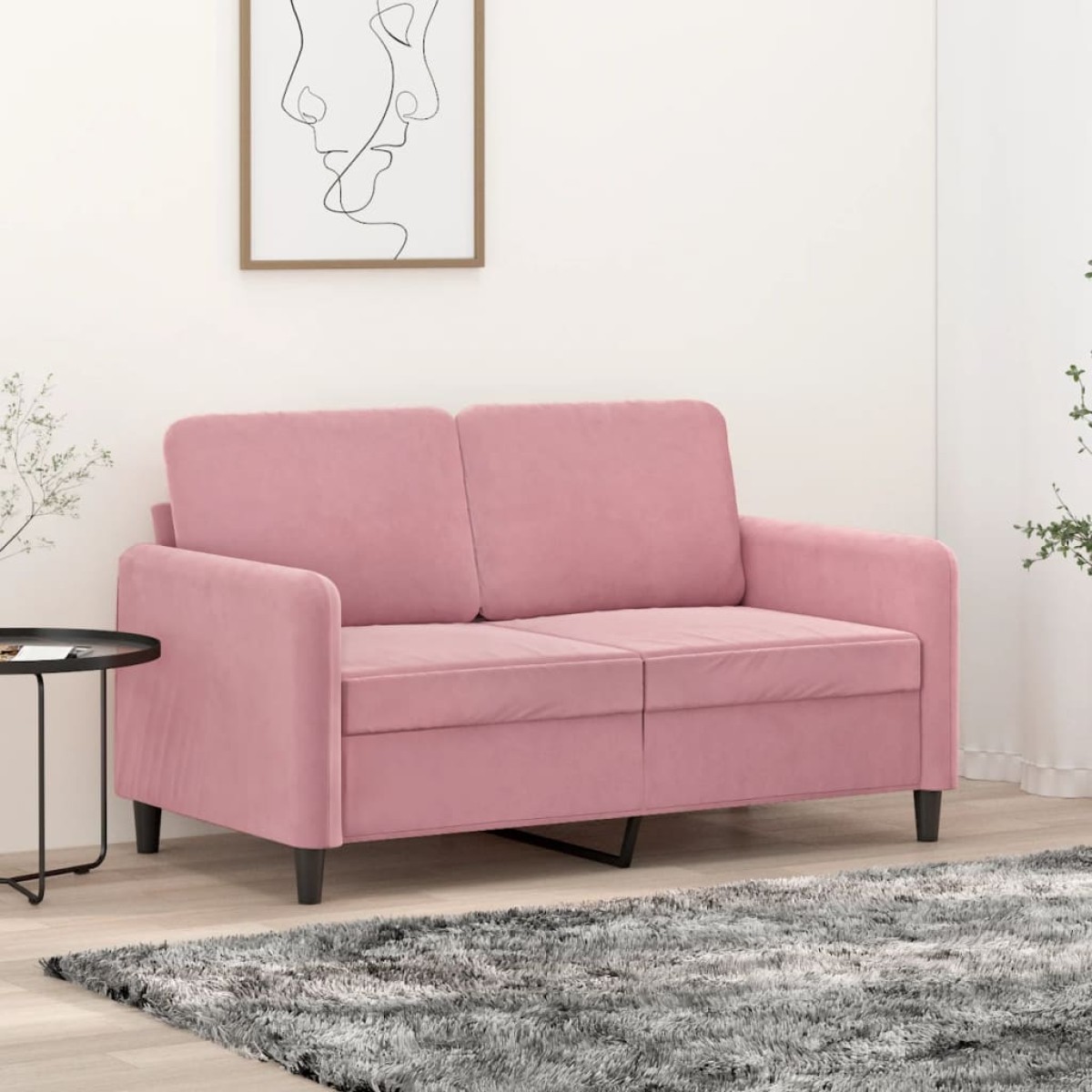 vidaXL Καναπές Διθέσιος Ροζ 120 εκ. Βελούδινος