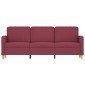 vidaXL Καναπές Τριθέσιος Μπορντό 180 εκ. Υφασμάτινος