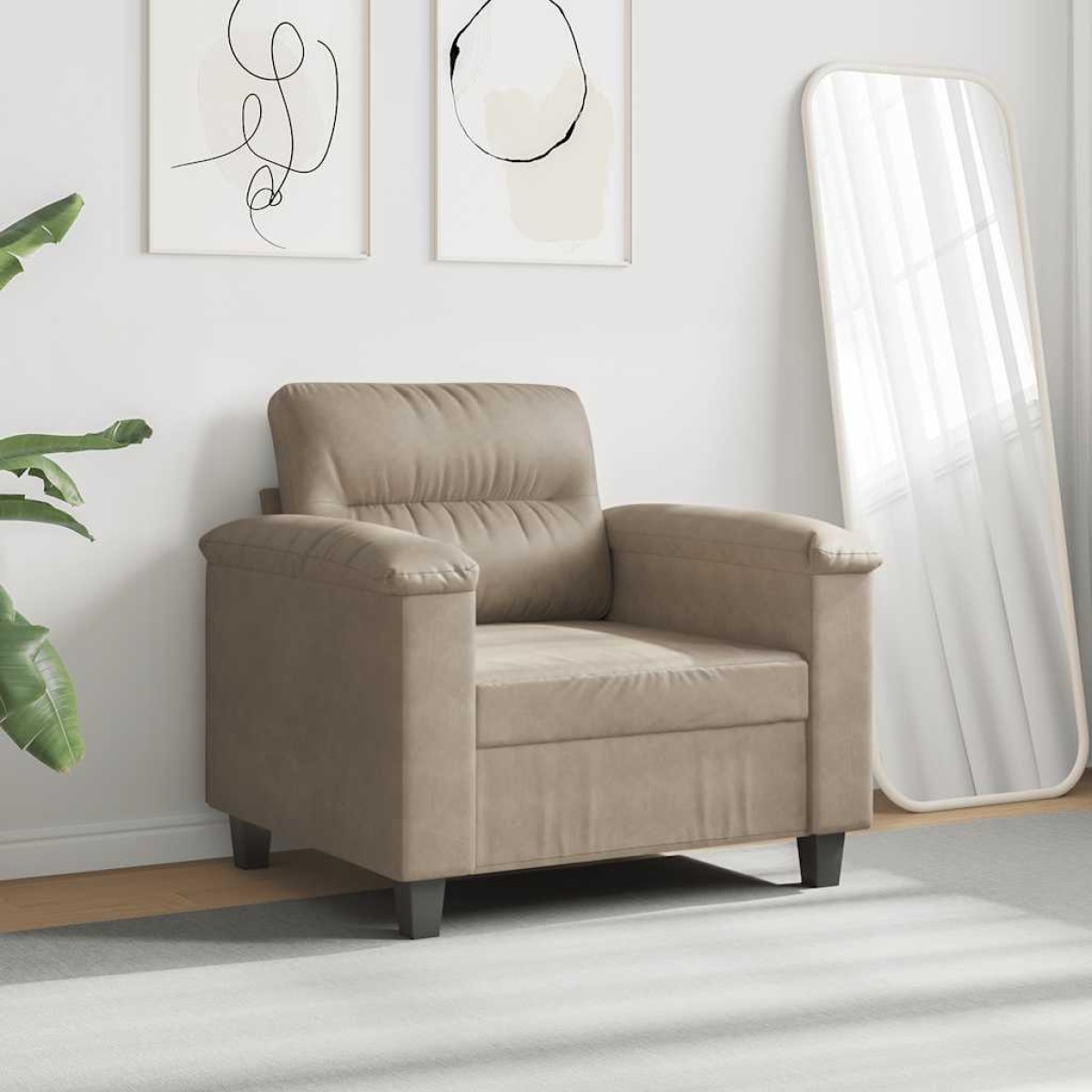 vidaXL Πολυθρόνα Taupe 60 εκ. από Ύφασμα Μικροϊνών