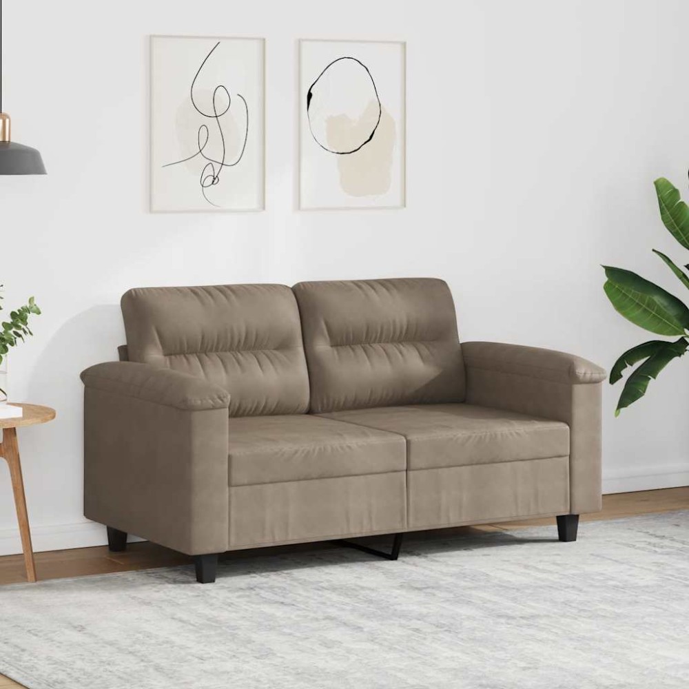 vidaXL Καναπές Διθέσιος Taupe 120 εκ. Ύφασμα μικροϊνών