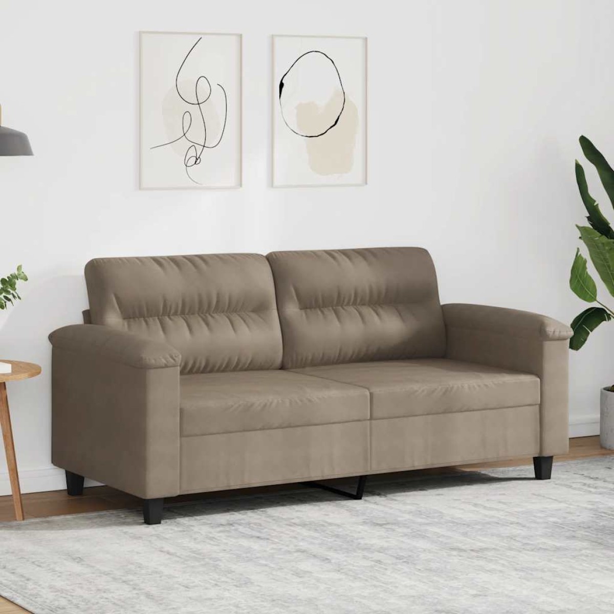 vidaXL Καναπές Διθέσιος Taupe 140 εκ. Ύφασμα μικροϊνών