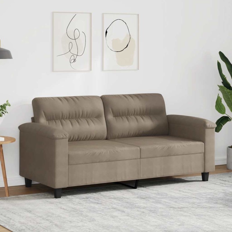 vidaXL Καναπές Διθέσιος Taupe 140 εκ. Ύφασμα μικροϊνών