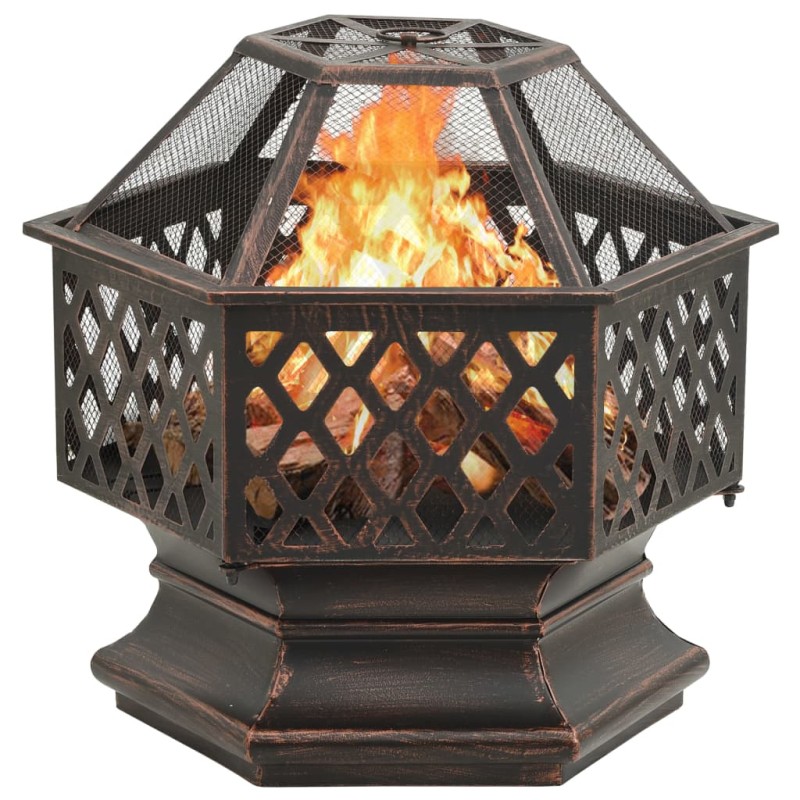 vidaXL Τζάκι Εξωτερ. Χώρου με Τσιμπίδα 62x54x56 εκ. XXL Ατσάλινο