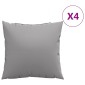 vidaXL Μαξιλάρια Καναπέ 4 τεμ. Γκρι 50x50 εκ. Υφασμάτινα