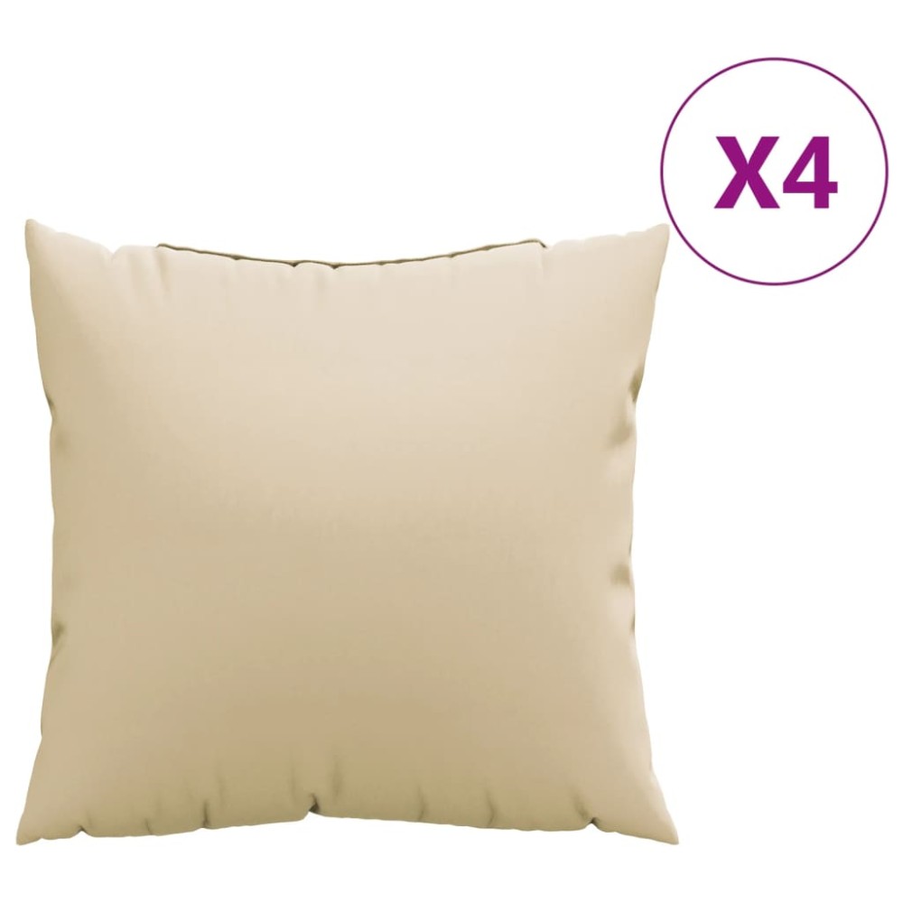vidaXL Μαξιλάρια Καναπέ 4 τεμ. Μπεζ 50x50 εκ. Υφασμάτινα