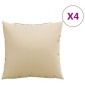 vidaXL Μαξιλάρια Καναπέ 4 τεμ. Μπεζ 50x50 εκ. Υφασμάτινα