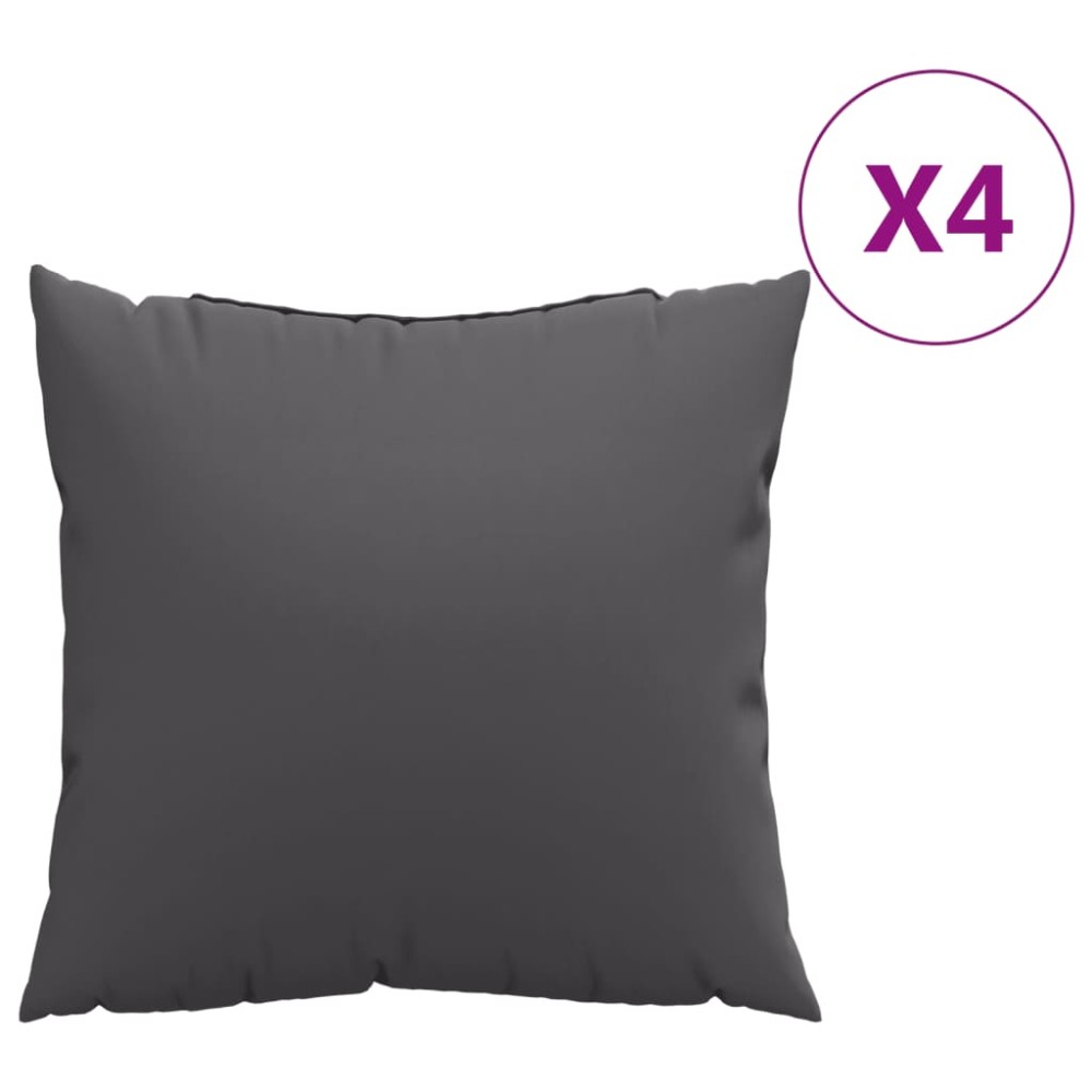 vidaXL Μαξιλάρια Καναπέ 4 τεμ. Ανθρακί 60x60 εκ. Υφασμάτινα
