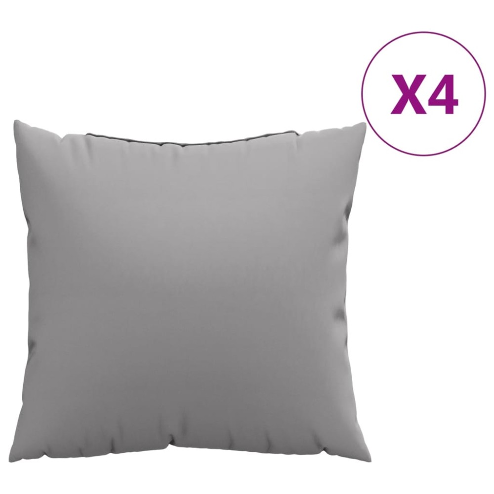 vidaXL Μαξιλάρια Καναπέ 4 τεμ. Γκρι 60x60 εκ. Υφασμάτινα