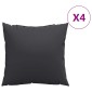 vidaXL Μαξιλάρια Καναπέ 4 τεμ. Μαύρα 60x60 εκ. από Ύφασμα