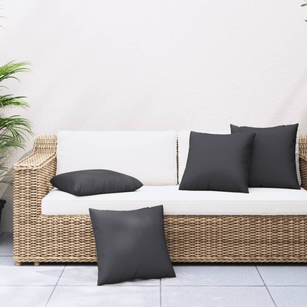 vidaXL Μαξιλάρια Καναπέ 4 τεμ. Μαύρα 60x60 εκ. από Ύφασμα