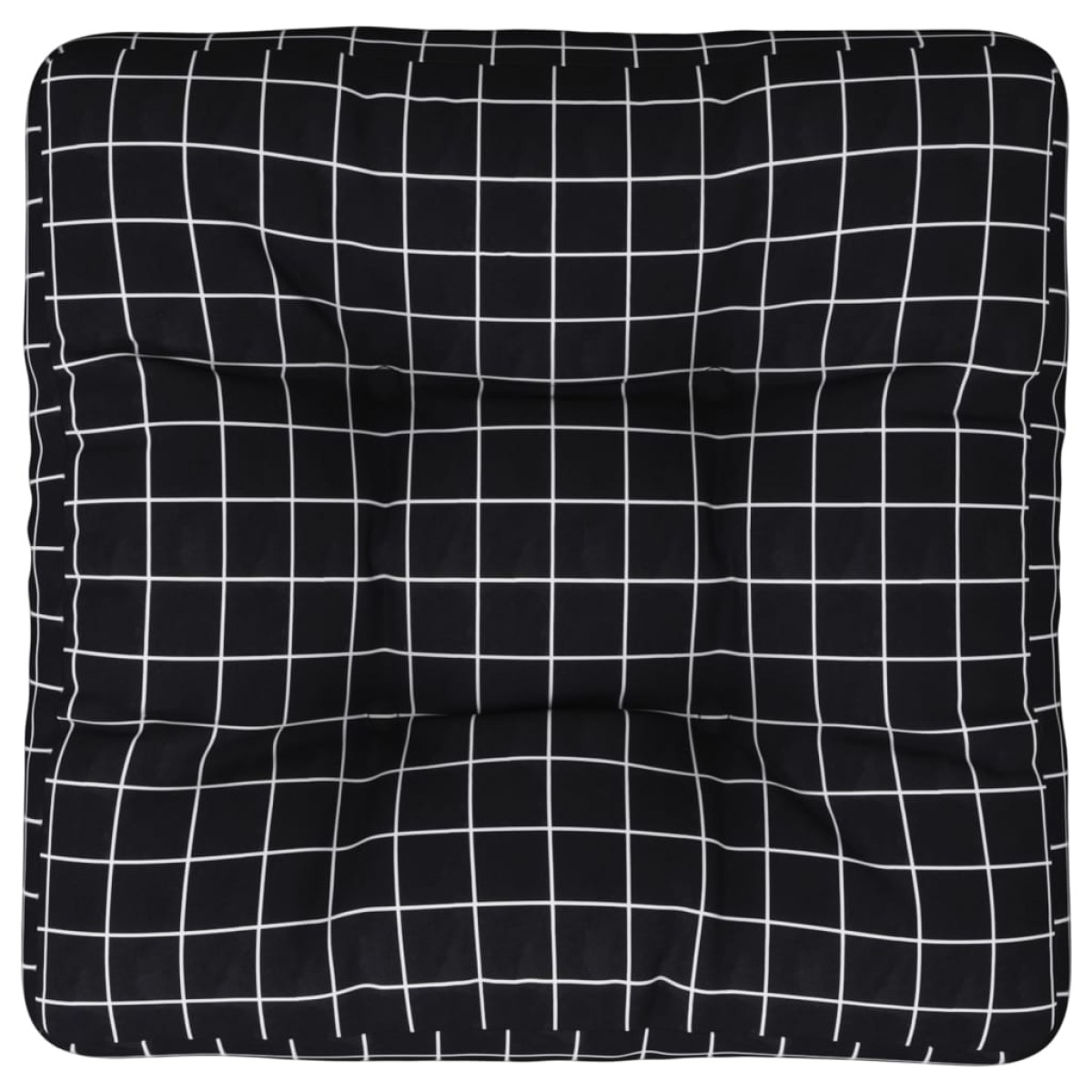 vidaXL Μαξιλάρι Παλέτας Μαύρο Καρό 60 x 60 x 12 εκ. Υφασμάτινο