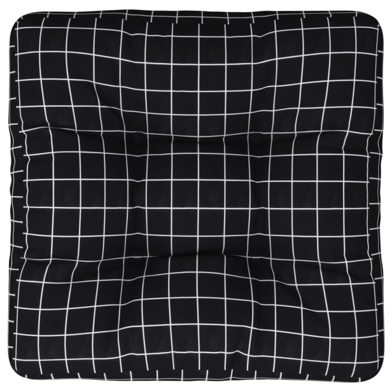 vidaXL Μαξιλάρι Παλέτας Μαύρο Καρό 60 x 60 x 12 εκ. Υφασμάτινο