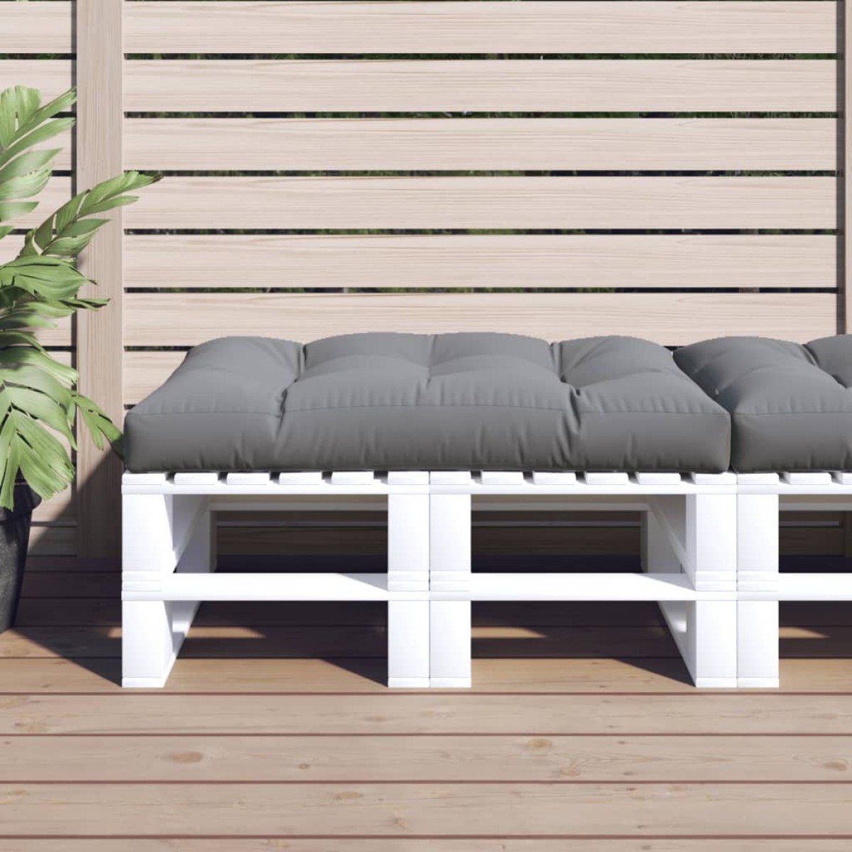 vidaXL Μαξιλάρι Παλέτας Γκρι 120 x 80 x 12 εκ. Υφασμάτινο
