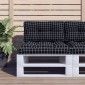 vidaXL Μαξιλάρι Παλέτας Μαύρο Καρό 70 x 40 x 12 εκ. Υφασμάτινο