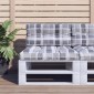 vidaXL Μαξιλάρι Παλέτας Γκρι Καρό 80 x 40 x 12 εκ. Υφασμάτινο