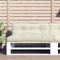 vidaXL Μαξιλάρι Παλέτας Κρεμ 120 x 40 x 12 εκ. Υφασμάτινο