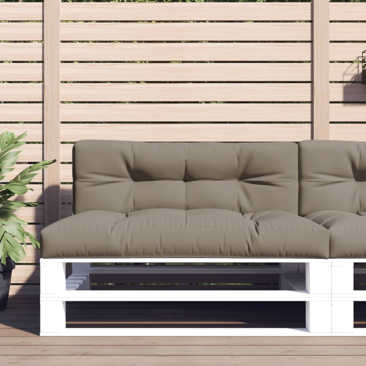 vidaXL Μαξιλάρι Παλέτας Taupe 120 x 40 x 12 εκ. Υφασμάτινο