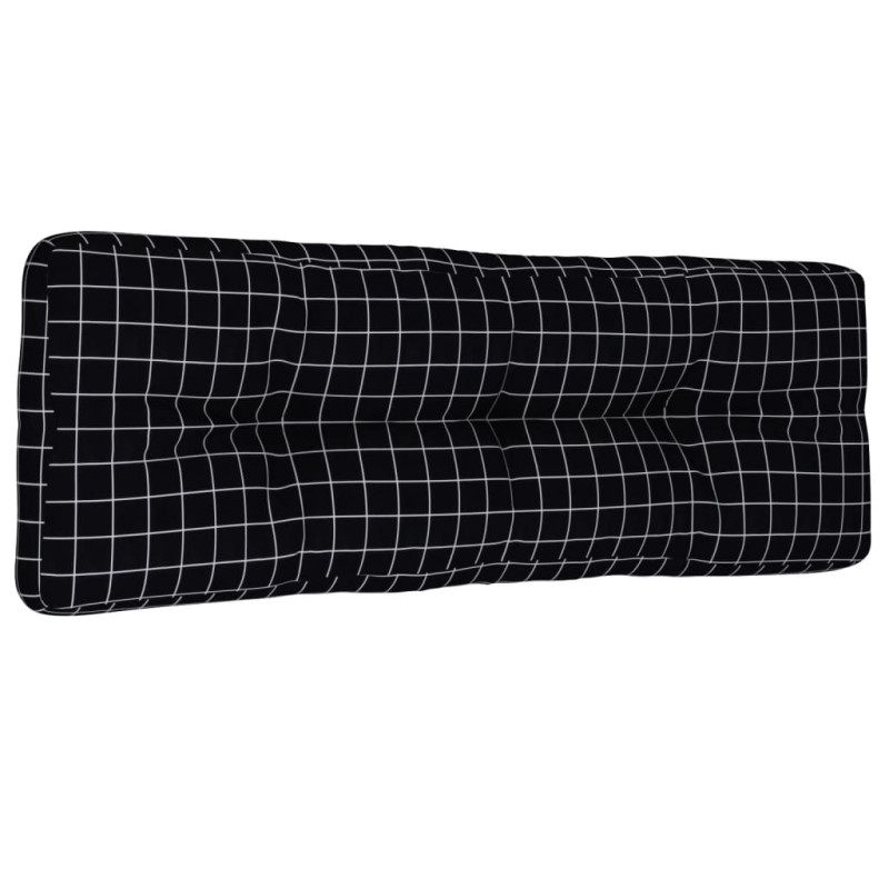 vidaXL Μαξιλάρι Παλέτας Μαύρο Καρό 120 x 40 x 12 εκ. Υφασμάτινο
