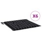 vidaXL Μαξιλάρια Καρέκλας 6 τεμ. Μαύρο Καρό 40 x 40 x 3 εκ. Υφασμάτινα