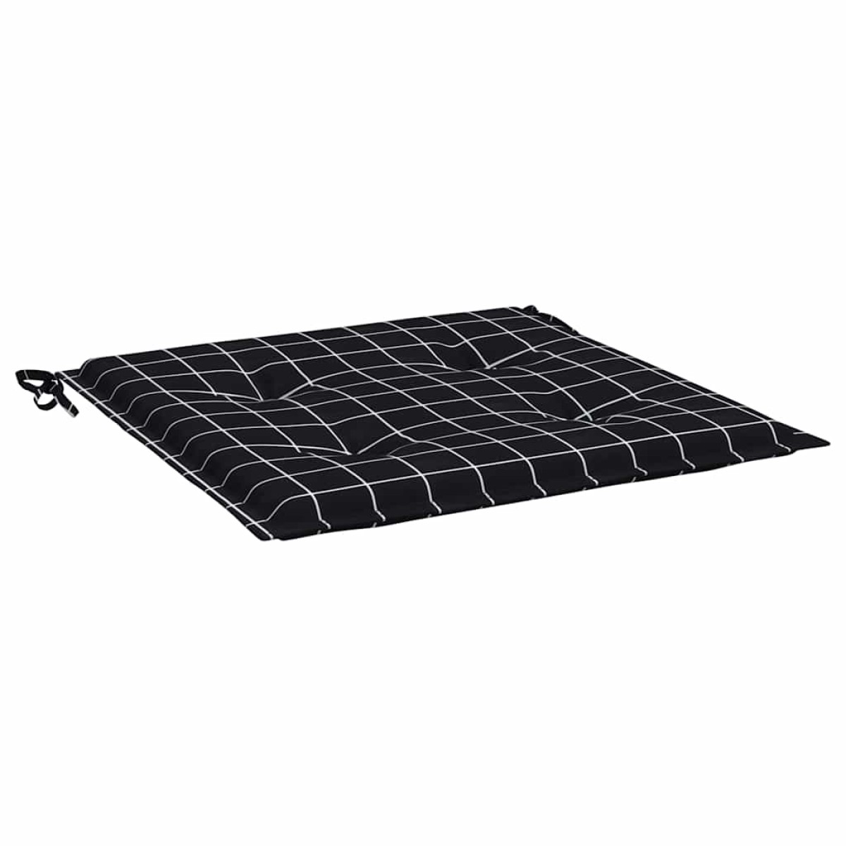 vidaXL Μαξιλάρια Καρέκλας 6 τεμ. Μαύρο Καρό 40 x 40 x 3 εκ. Υφασμάτινα