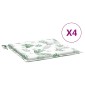 vidaXL Μαξιλάρια Καρέκλας 4 τεμ. Σχέδιο Φύλλων 40x40x3 εκ. Υφασμάτινα
