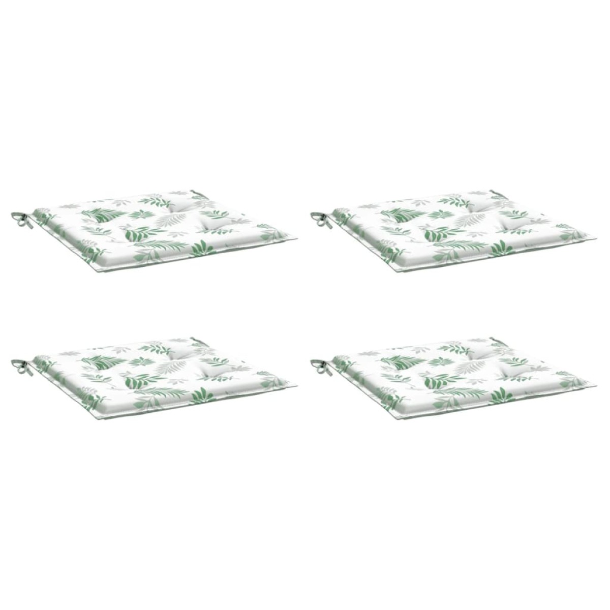 vidaXL Μαξιλάρια Καρέκλας 4 τεμ. Σχέδιο Φύλλων 40x40x3 εκ. Υφασμάτινα