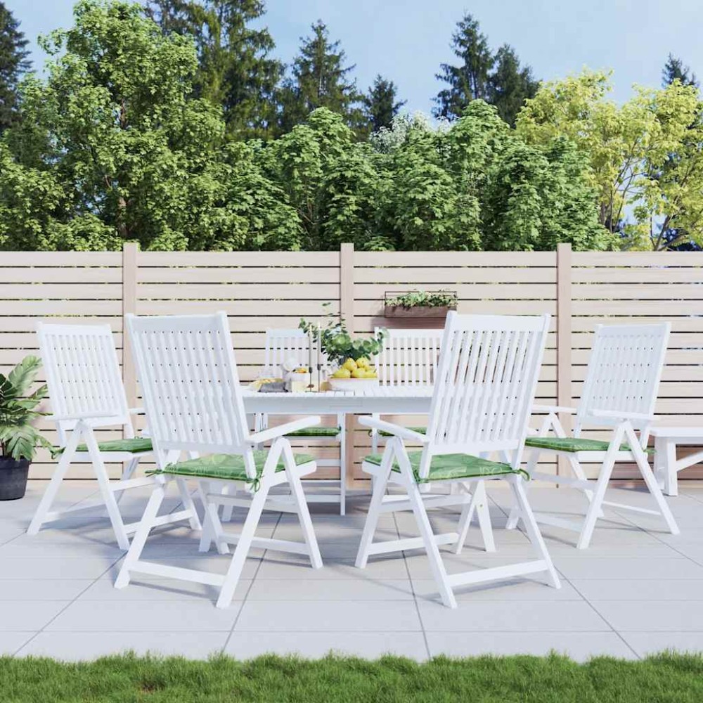 vidaXL Μαξιλάρια Καρέκλας 6 τεμ. Σχέδιο Φύλλων 40x40x4 εκ. Υφασμάτινα