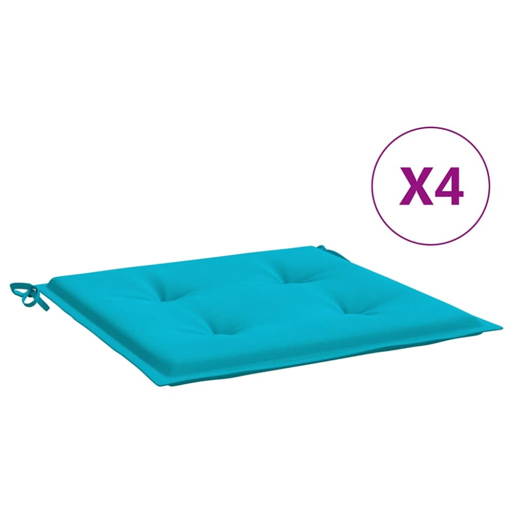 vidaXL Μαξιλάρια Καρέκλας 4 τεμ. Τιρκουάζ 40x40x4 εκ. Υφασμάτινα