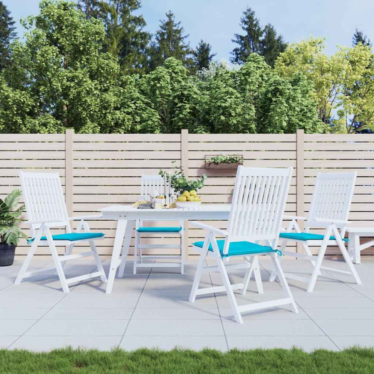 vidaXL Μαξιλάρια Καρέκλας 4 τεμ. Τιρκουάζ 40x40x4 εκ. Υφασμάτινα