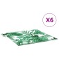 vidaXL Μαξιλάρια Καρέκλας 6 τεμ. Σχέδιο Φύλλων 50x50x3 εκ. Υφασμάτινα