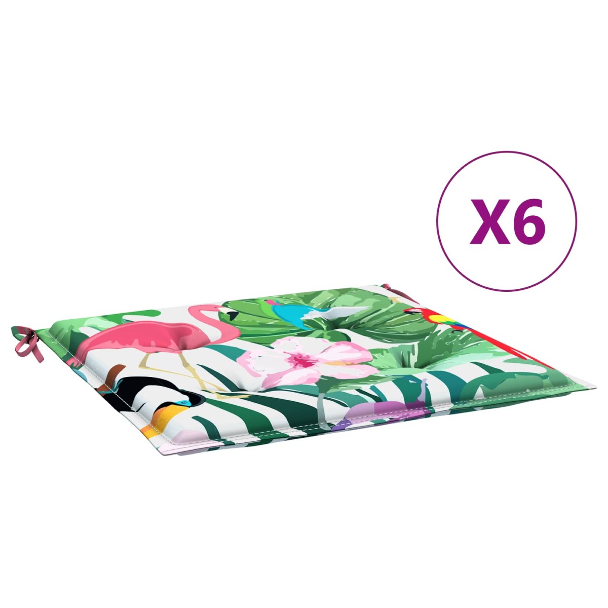 vidaXL Μαξιλάρια για καρέκλες 6 τμχ. Πολύχρωμο 50 x 50 x 4 cm
