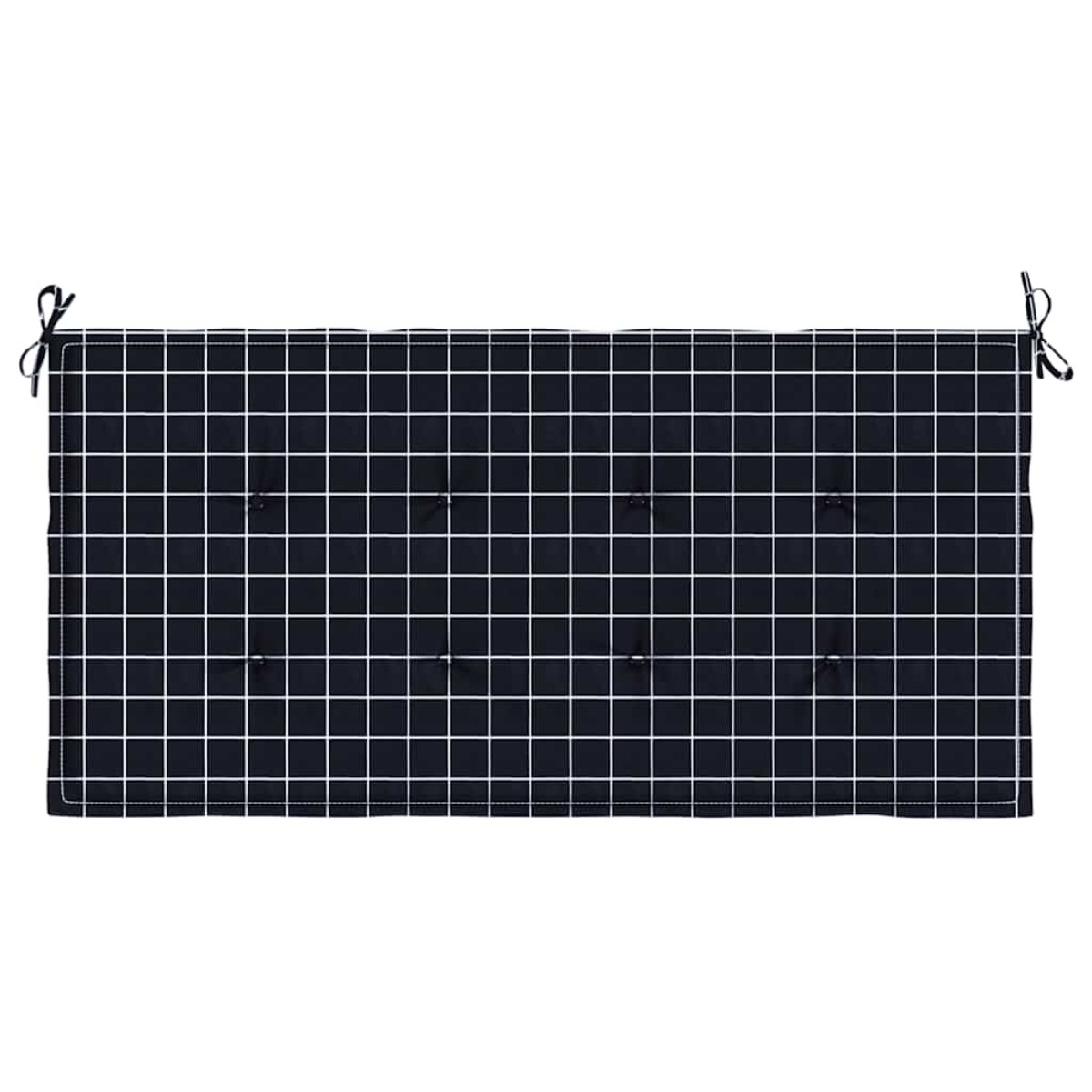vidaXL Μαξιλάρι Πάγκου Κήπου Μαύρο Καρό 120x50x3 εκ. Ύφασμα Oxford